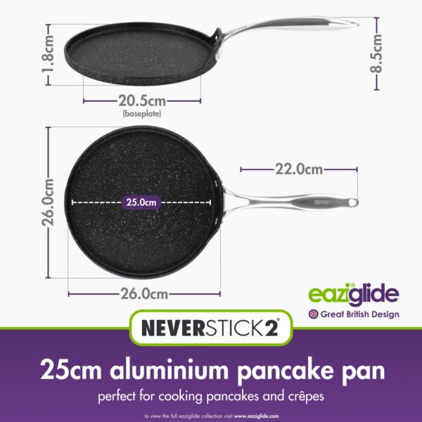 Eaziglide Neverstick2 Pancake Pan for Making Crepes & Pancakes