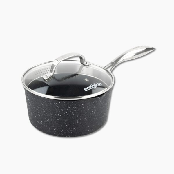 Eaziglide Neverstick2 18cm Saucepan with Temepered Glass Lid