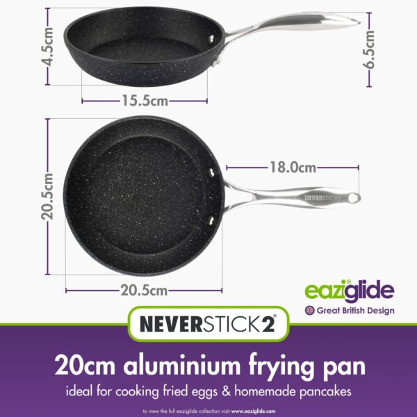 Eaziglide Neverstick2 20cm Frying Pan - Small Non Stick Frying Pan