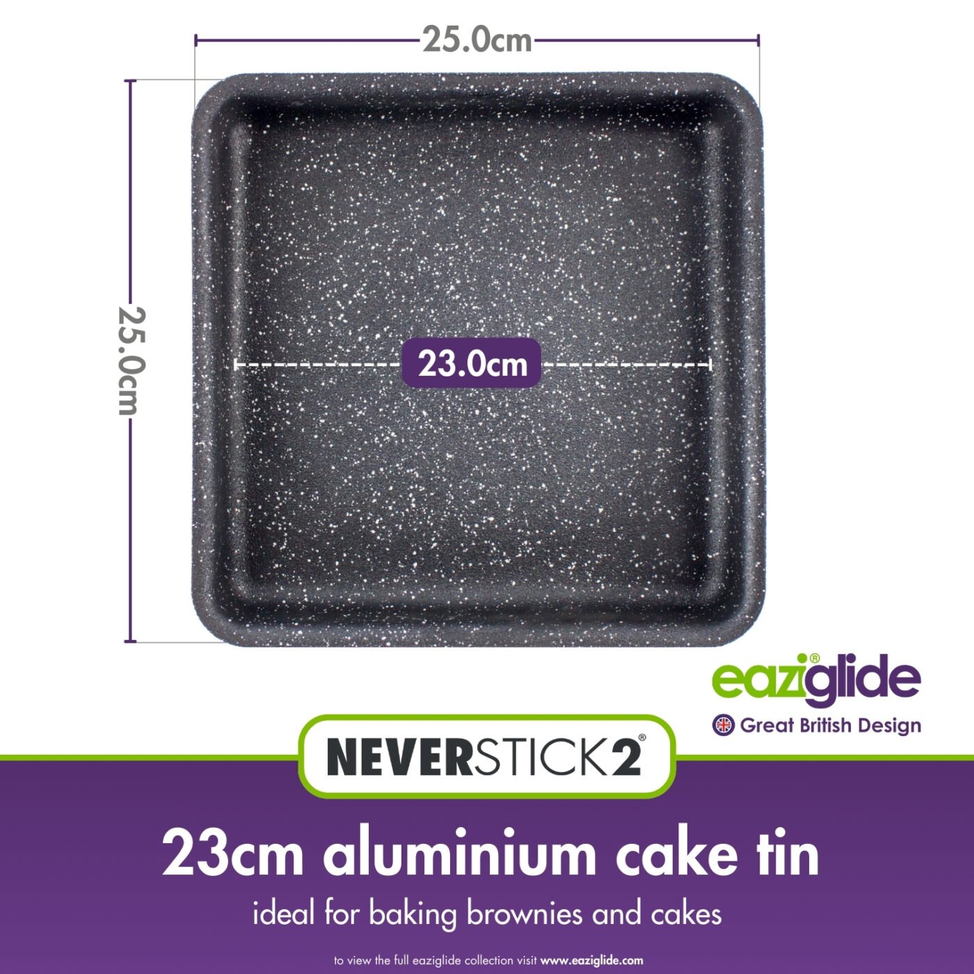 Neverstick2 23cm square cake tin - Image 2