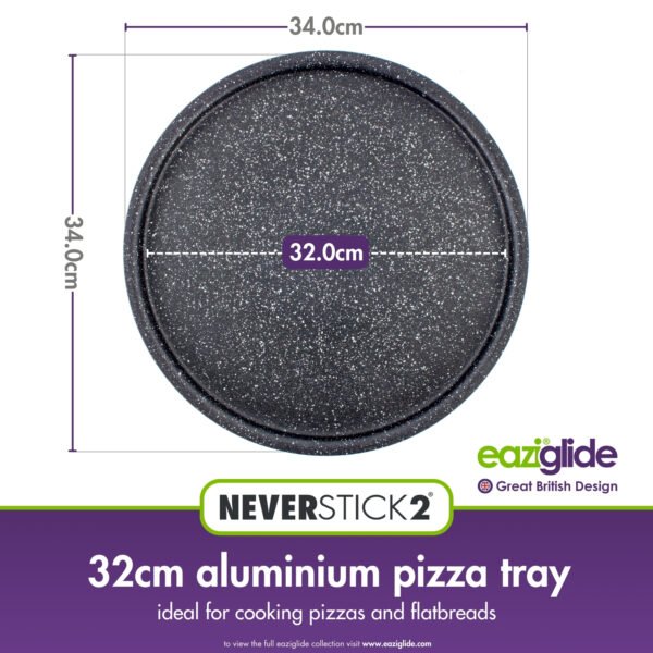 Eaziglide Neverstick2 32cm Pizza Tray - Non Stick Pizza Tray for Oven