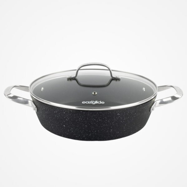 Eaziglide Neverstick2 28cm Shallow Casserole with Glass Lid