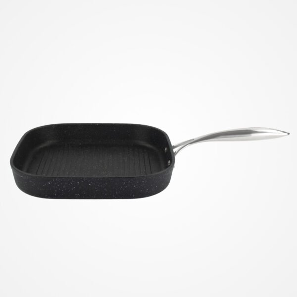 Eaziglide Neverstick2 28cm square grill pan designed for grilling meats, burgers, vegetables, and more with ease.