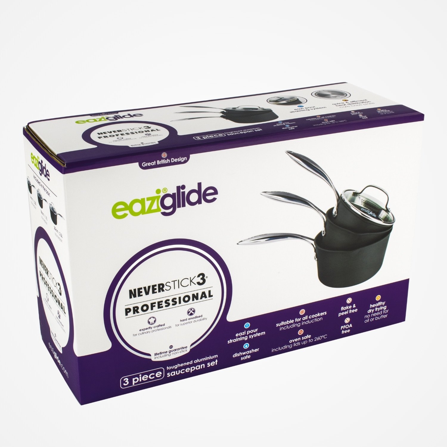Neverstick3 professional 3 piece saucepan set - Image 5