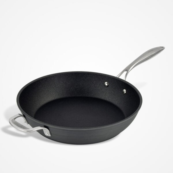 Eaziglide Neverstick3 30cm Frying Pan with Helper Handle for Hob and Oven Cooking, featuring a durable easy-clean non-stick coating and ergonomic grip.