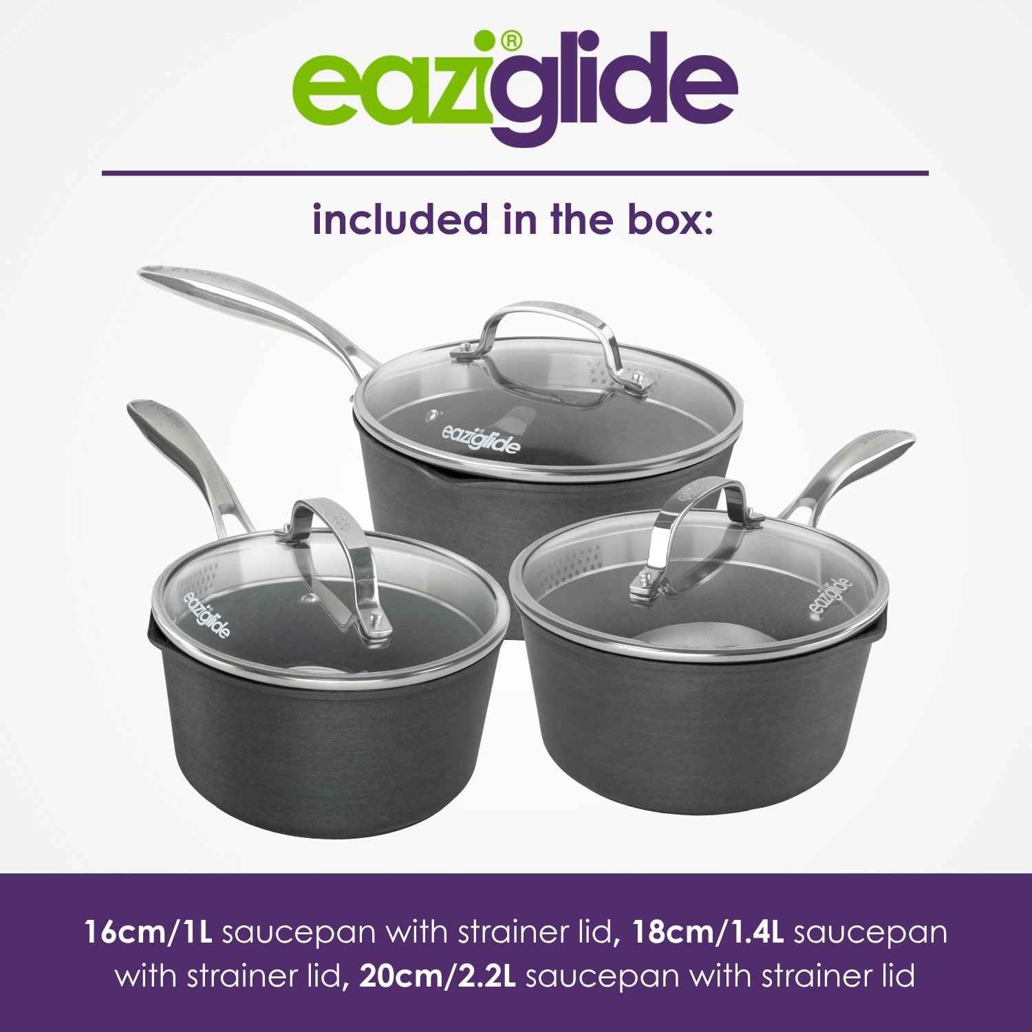 Neverstick3 professional 3 piece saucepan set - Image 3