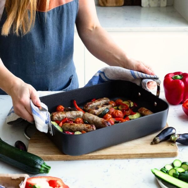 Eaziglide Neverstick3 33cm Roasting Tray with Grab Handles for Hob and Oven Cooking